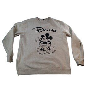 Mickey Mouse Disney District Sweatshirt Women Sz XL Graphic‎ Print DALLAS Casual